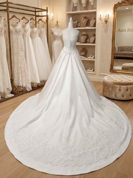 Anjolique Dresses & Skirts - Anjolique Gorgeous White Boutique Gown Dress w/ Long Train